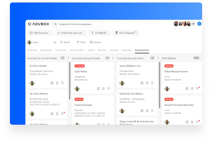 Funil do CRM nativo com etapas de atendimento